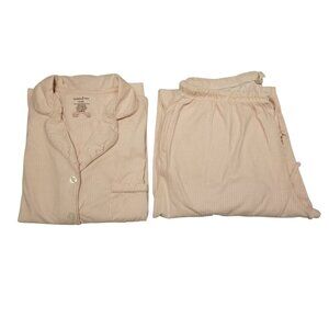 Pink 100% Organic Cotton Striped Pajamas PJ's 2 Piece Set X-Large Poppy & Clay